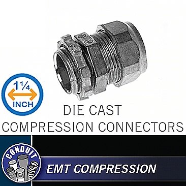 CCZ125, HUBBEL, 1-1/4", DIE, CAST, COMPRESSION, CONNECTOR