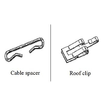 ROOF CLIPS (25) AND SPACERS (15) FOR CONSTANT WATTAGE HEATING CABLE