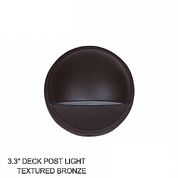 DPL033-TZ, SOLLOS, DECK, POST, LIGHT, TEXTURED, BRONZE