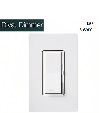 DVLV603P-WH, LUTRON, DIVA, 450W, 3-WAY, MAGNETIC, LOW, VOLTAGE, DIMMER,, WHITE