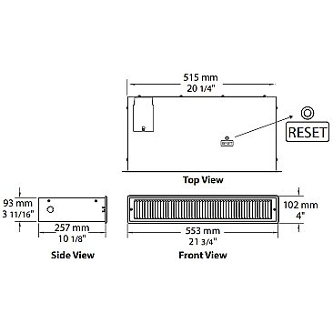 240 VOLT 1000 WATT KICKSPACE HEATER WHITE