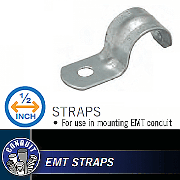 E1S050, HUBBELL, TRADE, SELECT, 1/2, INCH, 1, HOLE, EMT, STRAP, E1S050