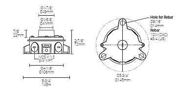 ALUMINUM BACK BOX WITH ABS PLASTIC FLANGE