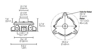 ALUMINUM BACK BOX WITH STANDARD FLANGE