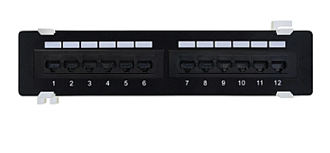 FHCD0321, 12-PORT, CAT, 6, PATCH, PANEL, WITH, MOUNTING, BRACKET