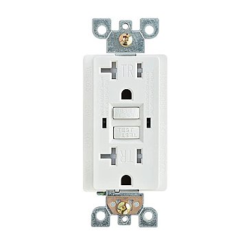 YGB-095-WH, 20, AMP, GFI, DUPLEX, TR, RECEPTACLE, WHITE