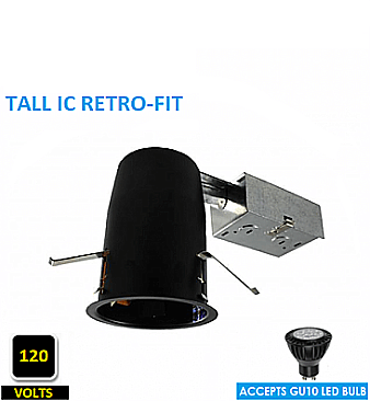 H-350LGRICQA, AXITE, LIGHTING, 3-1/2", TALL, REMODEL, IC, HOUSING, 120V, GU10