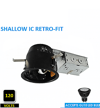 H-350LGSRICQA, AXITE, 3-1/2", SHALLOW, REMODEL, IC, HOUSING, 120V, GU10