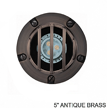 IGG049-AB, SOLLOS, INGROUND, FIXTURE, WITH, ROCK, GUARD, ANTIQUE, BRASS