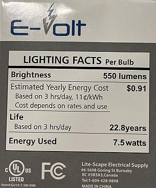 7.5W LED GU10 LAMP 27K - BLACK