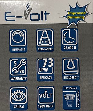 7.5W LED GU10 LAMP 27K - BLACK