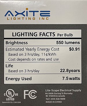 7.5W LED GU10 LAMP 3K - BLACK