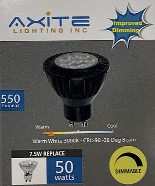 7.5W LED GU10 LAMP 3K - BLACK