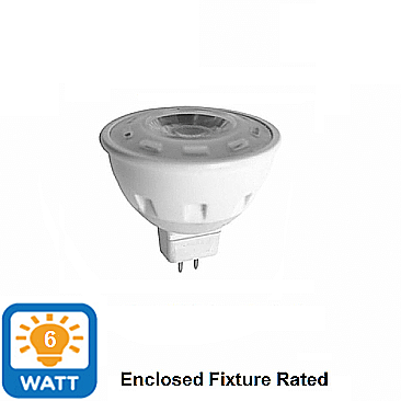 LEDMR16FL27KWH90, AXITE, MR16, 6W, LED, BULB, ENCLOSED, FIXTURE, RATED, 27K