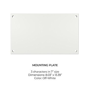 MP73OW, MODERN, LIGHTS, 7", OFF-WHITE, 3, CHARACTER, MOUNTING, PLATE