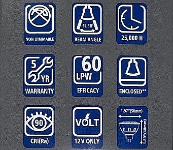 AXITE MR16 6W LED BULB ENCLOSED FIXTURE RATED 27K