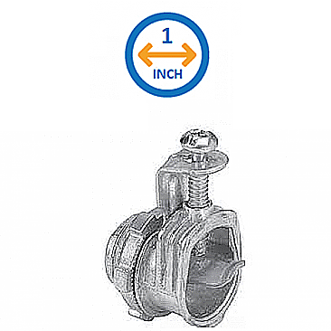 NMS100, HUBBEL, 1", ONE, SCREW, SADDLE, ZINC, CONNECTOR
