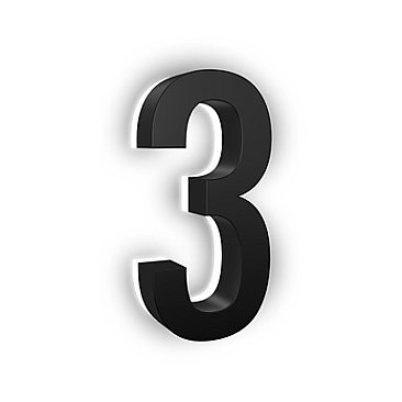 ABS-LN73BK, MODERN, LIGHTS, 7", BLACK, ADDRESS, NUMBER, 3