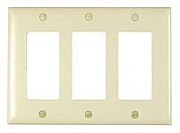 TP263LA, PASS, AND, SEYMOUR, WALL, PLATE, 3 GANG, NYLON, LIGHT, ALMOND