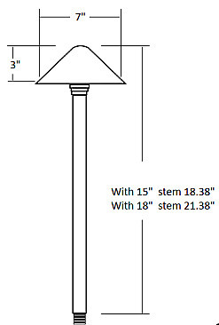 MODERN PATH LIGHT 12V ANTIQUE BRASS 15" STEM