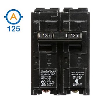 2 POLE 125 AMP PUSH ON CIRCUIT BREAKER