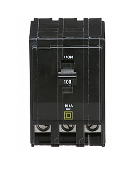 QO3100, SQUARE, D, 3, POLE, 100, AMP, PUSH, ON, BREAKER
