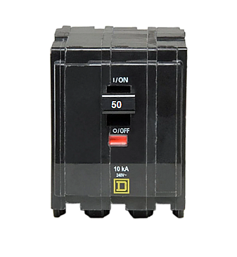 QO350, SQUARE, D, 3, POLE, 50, AMP, PUSH, ON, BREAKER