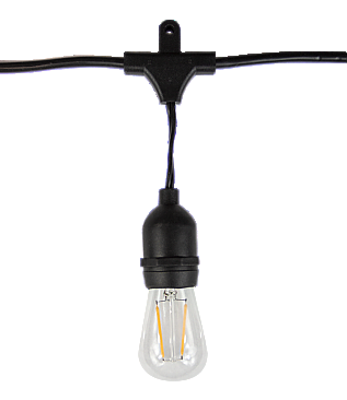 BISTRO STRING LIGHT, 48', 24 FILAMENT BULBS