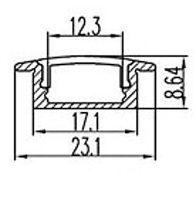 SHALLOW RECESSED CHANNEL WITH OPAL LENS 8'