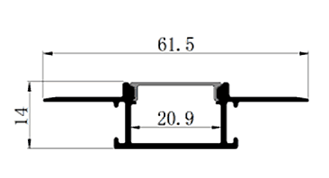 DRYWALL MOUNTING CHANNEL WITH TRANSLUSCENT LENS 8'