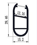 CLOSET ROD ALUMINUM EXTRUSION WITH TRANSLUCENT LENS 8'