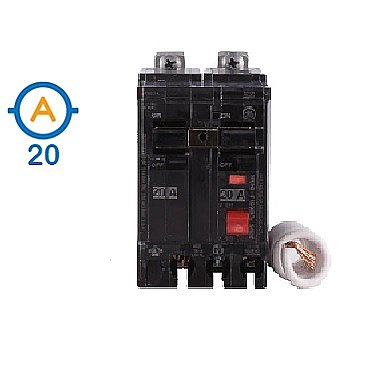 2 POLE 20 AMP BOLT ON GROUND FAULT CIRCUIT BREAKER