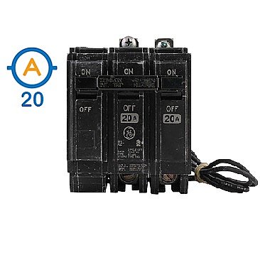 2 POLE 20 AMP BOLT ON FACTORY SHUNTED CIRCUIT BREAKER