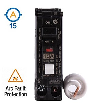 1 POLE 15 AMP COMBINATION ARC FAULT CIRCUIT BREAKER