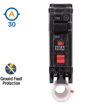 1 POLE 30 AMP PUSH ON SELF-TEST GFI CIRCUIT BREAKER