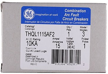 1 POLE 15 AMP COMBINATION ARC FAULT CIRCUIT BREAKER