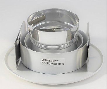 3-1/2" ADJUSTABLE CHROME REFLECTOR/WHITE TRIM