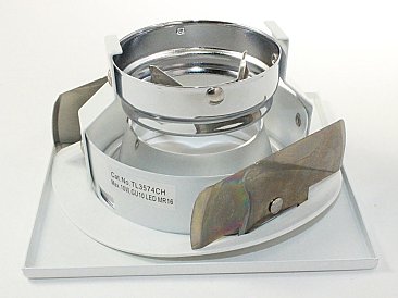 3-1/2" SQUARE CHROME/WHITE TRIM - ADJUSTABLE SOCKET