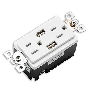 TR-BAS15-2USB, VOTATEC, USB, A+A, CHARGER, &, DUPLEX, TR, RECEPTABLE, 15A, WHITE