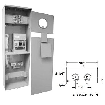 CT4-WS-OH-BC, HYDEL, 400, AMP, METER, BASE, WITH, DISCONNECT