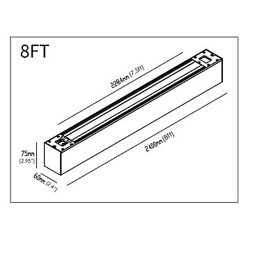 8FT ARCHITECTURAL LINEAR 100/80/60 WATT 13000 LUMENS WHITE