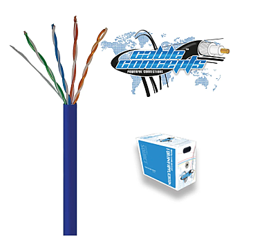 WICH2105BL, CABLE, CONCEPTS, CAT5E, 24, AWG, 4, PR, FT4/CSA, 1000, FEET, BLUE
