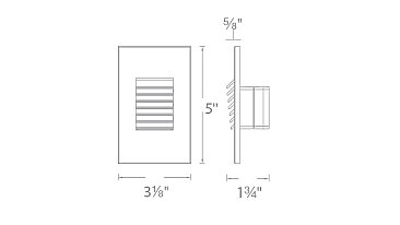 LED STEP LIGHT VERTICAL LOUVER 120V 3K - BLACK