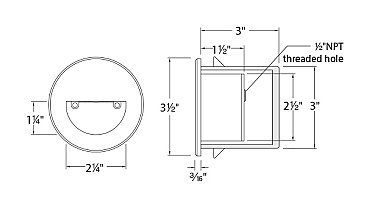 LED STEP LIGHT CIRCULAR SCOOP 120V 3K -BR NICKEL