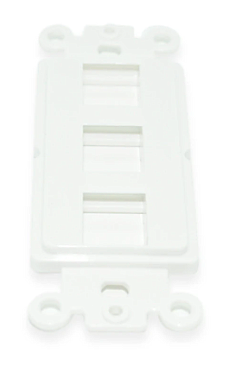 WPCD0853WH, KEYSTONE, DECORA, STYLE, INSERT, 3, PORT., WHITE, STRAP