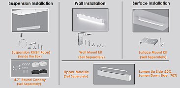 8FT ARCHITECTURAL LINEAR 100/80/60 WATT 13000 LUMENS WHITE