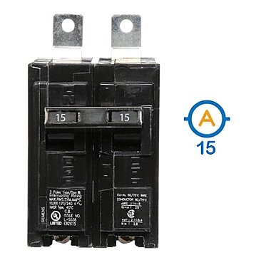 2 POLE 15 AMP BOLT ON CIRCUIT BREAKER