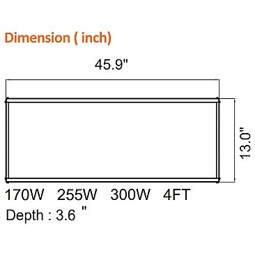 300/225/210 WATT 40500 LUMENS 4K/5K 120/347V LINEAR HIGHBAY