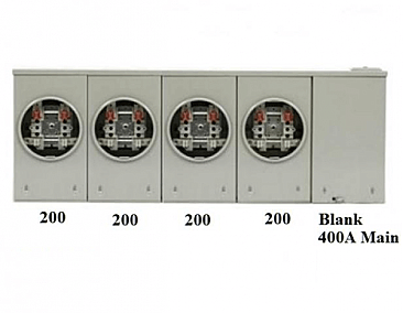 HC44RH-BC, HYDEL, 400AMP, 200-200-200-200-BLANK, RIGHT, HAND, ENTRY
