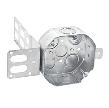 54151KSSX, VISTA, 4", OCTAGON, STEEL, STUD, ELECTRICAL, BOX, WITH, KNOCK, OUTS